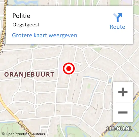 Locatie op kaart van de 112 melding: Politie Oegstgeest op 29 november 2021 16:41