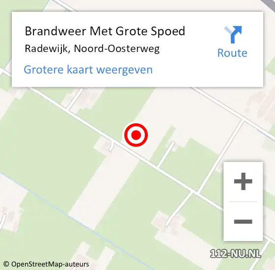 Locatie op kaart van de 112 melding: Brandweer Met Grote Spoed Naar Radewijk, Noord-Oosterweg op 29 november 2021 17:05