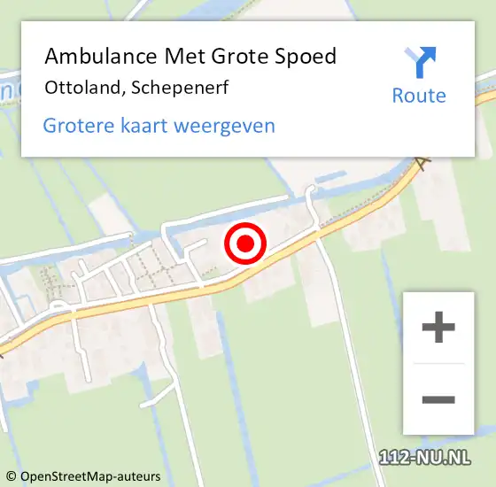 Locatie op kaart van de 112 melding: Ambulance Met Grote Spoed Naar Ottoland, Schepenerf op 29 november 2021 17:09