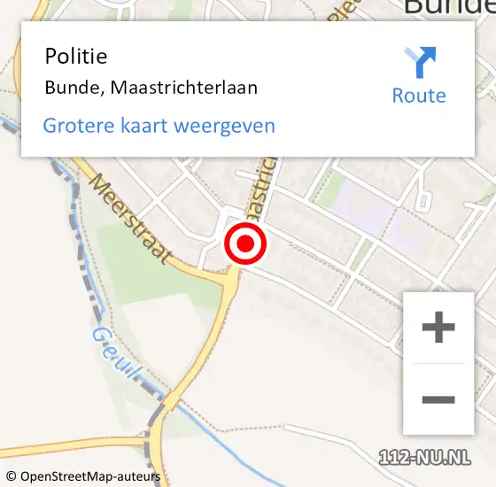 Locatie op kaart van de 112 melding: Politie Bunde, Maastrichterlaan op 29 november 2021 17:12