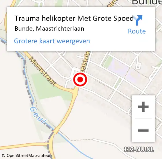 Locatie op kaart van de 112 melding: Trauma helikopter Met Grote Spoed Naar Bunde, Maastrichterlaan op 29 november 2021 17:16