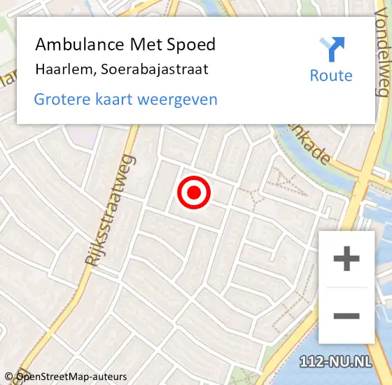 Locatie op kaart van de 112 melding: Ambulance Met Spoed Naar Haarlem, Soerabajastraat op 29 november 2021 17:21