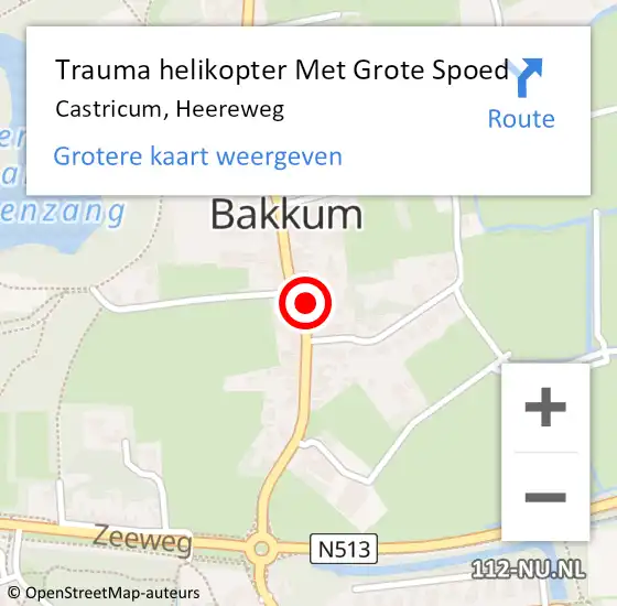 Locatie op kaart van de 112 melding: Trauma helikopter Met Grote Spoed Naar Castricum, Heereweg op 29 november 2021 18:07
