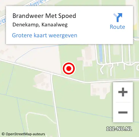 Locatie op kaart van de 112 melding: Brandweer Met Spoed Naar Denekamp, Kanaalweg op 29 november 2021 19:18