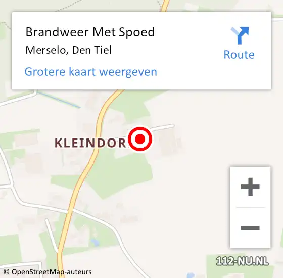 Locatie op kaart van de 112 melding: Brandweer Met Spoed Naar Merselo, Den Tiel op 29 november 2021 20:01