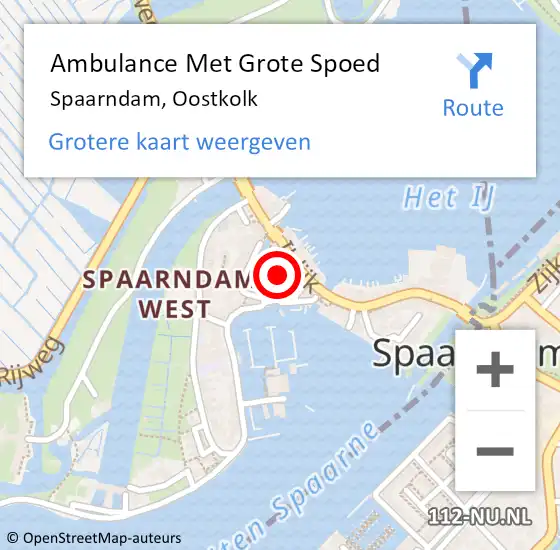 Locatie op kaart van de 112 melding: Ambulance Met Grote Spoed Naar Spaarndam, Oostkolk op 29 november 2021 20:46