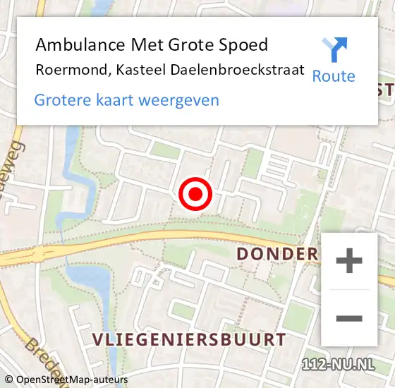 Locatie op kaart van de 112 melding: Ambulance Met Grote Spoed Naar Roermond, Kasteel Daelenbroeckstraat op 29 november 2021 20:49