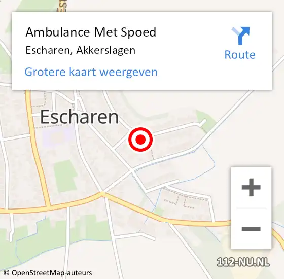 Locatie op kaart van de 112 melding: Ambulance Met Spoed Naar Escharen, Akkerslagen op 30 juni 2014 20:28