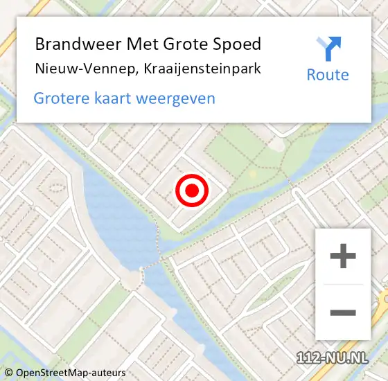 Locatie op kaart van de 112 melding: Brandweer Met Grote Spoed Naar Nieuw-Vennep, Kraaijensteinpark op 29 november 2021 21:07