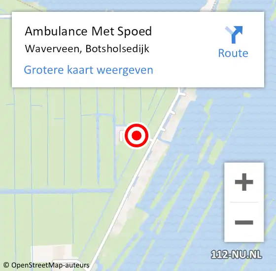 Locatie op kaart van de 112 melding: Ambulance Met Spoed Naar Waverveen, Botsholsedijk op 30 juni 2014 20:30