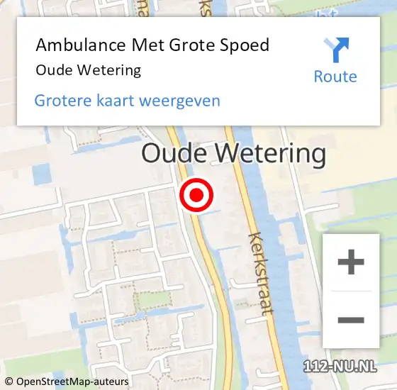 Locatie op kaart van de 112 melding: Ambulance Met Grote Spoed Naar Oude Wetering op 29 november 2021 22:01