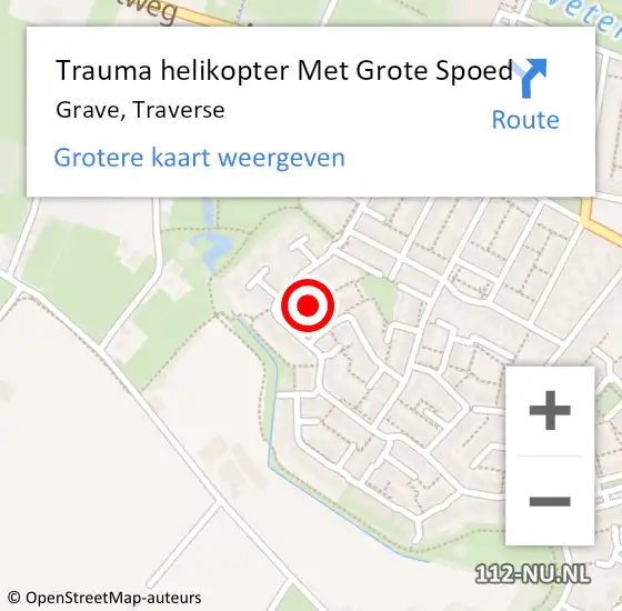 Locatie op kaart van de 112 melding: Trauma helikopter Met Grote Spoed Naar Grave, Traverse op 29 november 2021 23:30