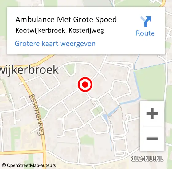 Locatie op kaart van de 112 melding: Ambulance Met Grote Spoed Naar Kootwijkerbroek, Kosterijweg op 29 november 2021 23:59