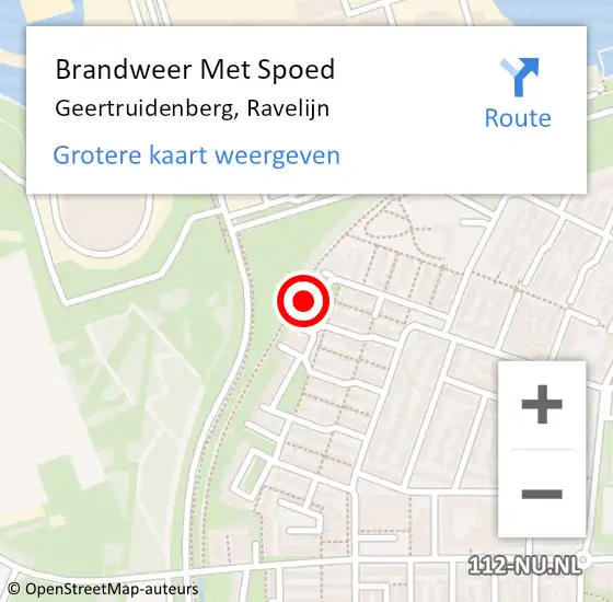 Locatie op kaart van de 112 melding: Brandweer Met Spoed Naar Geertruidenberg, Ravelijn op 30 november 2021 00:43