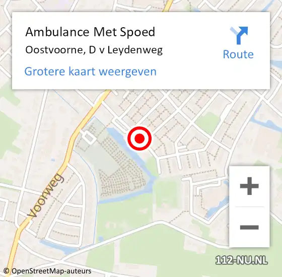 Locatie op kaart van de 112 melding: Ambulance Met Spoed Naar Oostvoorne, D v Leydenweg op 30 november 2021 01:14