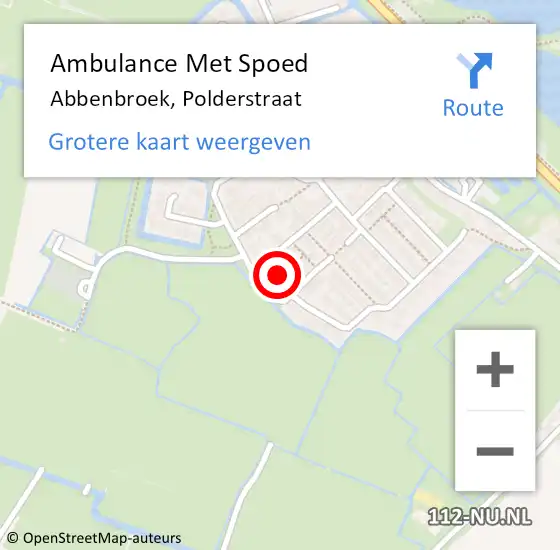 Locatie op kaart van de 112 melding: Ambulance Met Spoed Naar Abbenbroek, Polderstraat op 30 november 2021 01:22