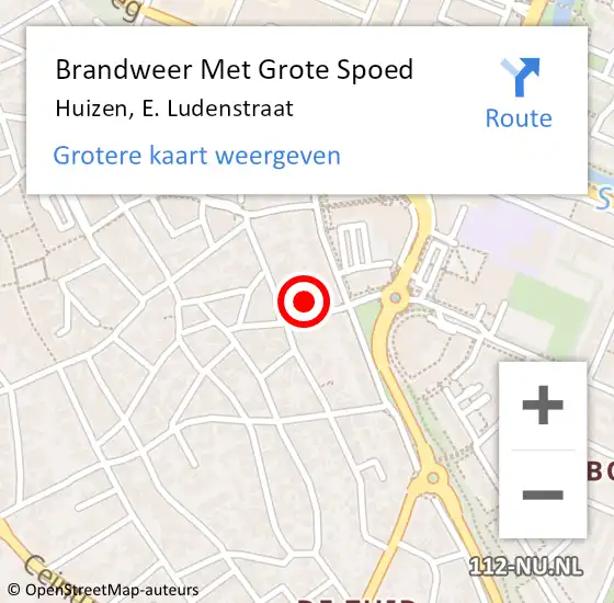 Locatie op kaart van de 112 melding: Brandweer Met Grote Spoed Naar Huizen, E. Ludenstraat op 30 november 2021 02:02