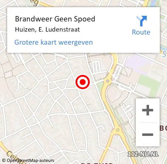 Locatie op kaart van de 112 melding: Brandweer Geen Spoed Naar Huizen, E. Ludenstraat op 30 november 2021 02:07