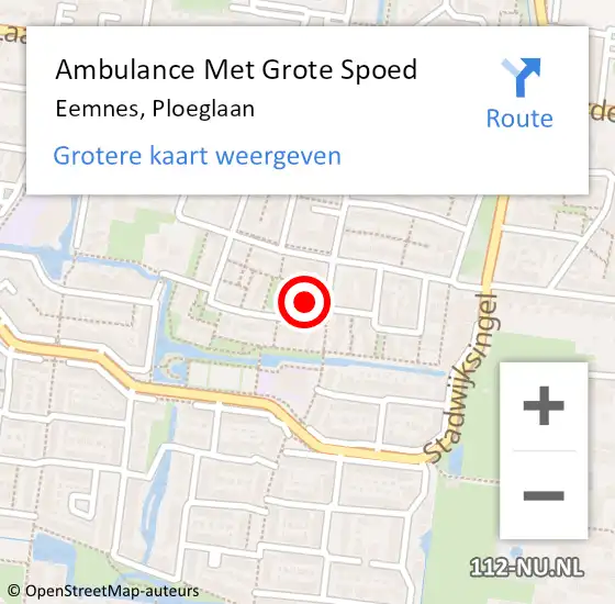 Locatie op kaart van de 112 melding: Ambulance Met Grote Spoed Naar Eemnes, Ploeglaan op 30 november 2021 03:34