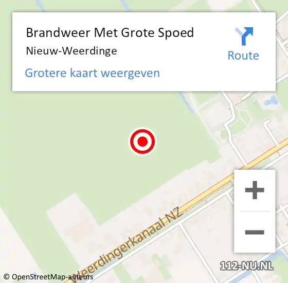 Locatie op kaart van de 112 melding: Brandweer Met Grote Spoed Naar Nieuw-Weerdinge op 30 november 2021 04:05