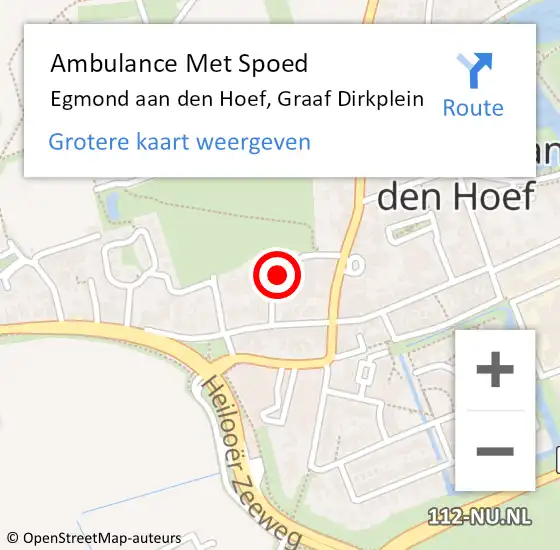 Locatie op kaart van de 112 melding: Ambulance Met Spoed Naar Egmond aan den Hoef, Graaf Dirkplein op 30 november 2021 04:56