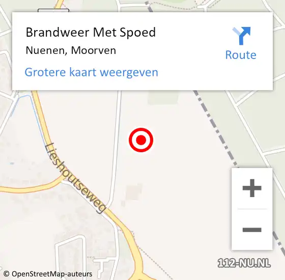 Locatie op kaart van de 112 melding: Brandweer Met Spoed Naar Nuenen, Moorven op 30 november 2021 06:48