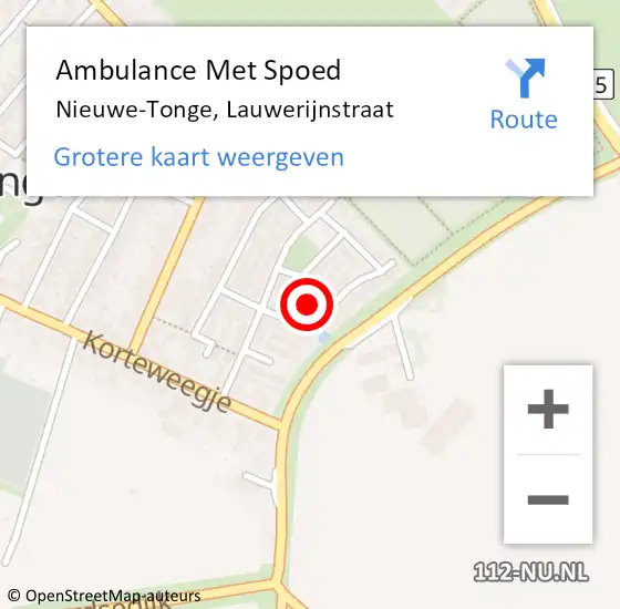 Locatie op kaart van de 112 melding: Ambulance Met Spoed Naar Nieuwe-Tonge, Lauwerijnstraat op 30 november 2021 07:09