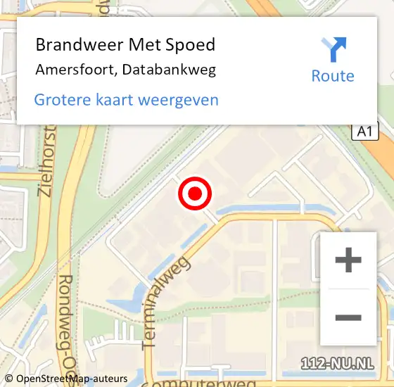 Locatie op kaart van de 112 melding: Brandweer Met Spoed Naar Amersfoort, Databankweg op 30 november 2021 07:21