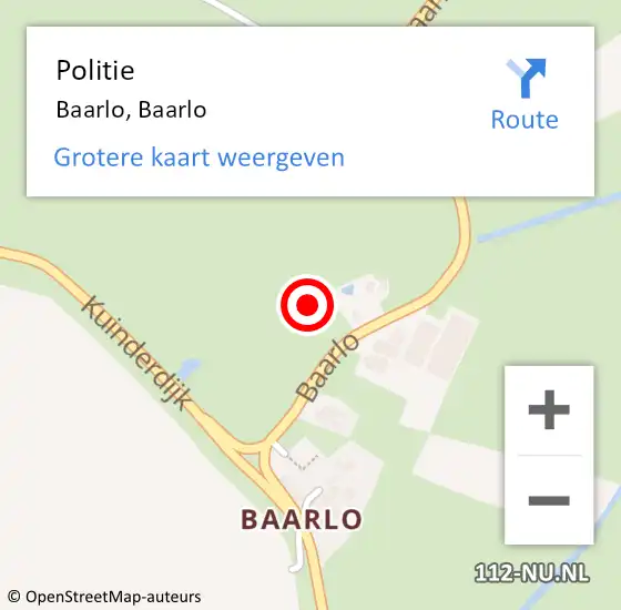 Locatie op kaart van de 112 melding: Politie Baarlo, Baarlo op 30 november 2021 08:36