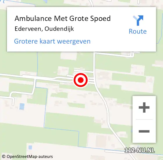 Locatie op kaart van de 112 melding: Ambulance Met Grote Spoed Naar Ederveen, Oudendijk op 30 november 2021 10:19