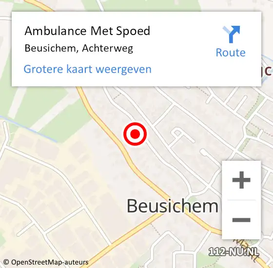 Locatie op kaart van de 112 melding: Ambulance Met Spoed Naar Beusichem, Achterweg op 30 november 2021 10:33