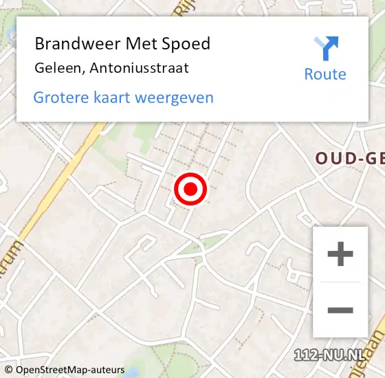 Locatie op kaart van de 112 melding: Brandweer Met Spoed Naar Geleen, Antoniusstraat op 30 november 2021 10:46