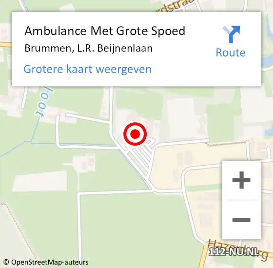 Locatie op kaart van de 112 melding: Ambulance Met Grote Spoed Naar Brummen, L.R. Beijnenlaan op 30 november 2021 10:48