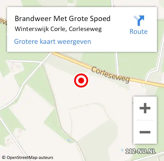 Locatie op kaart van de 112 melding: Brandweer Met Grote Spoed Naar Winterswijk Corle, Corleseweg op 30 juni 2014 21:40