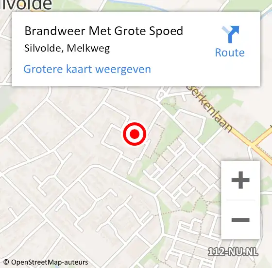 Locatie op kaart van de 112 melding: Brandweer Met Grote Spoed Naar Silvolde, Melkweg op 30 november 2021 11:07