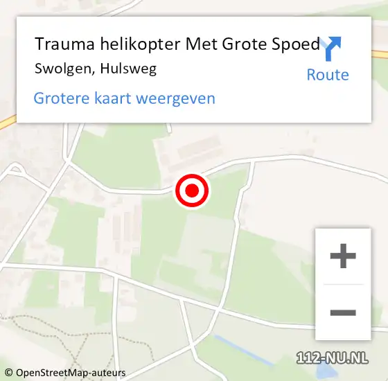 Locatie op kaart van de 112 melding: Trauma helikopter Met Grote Spoed Naar Swolgen, Hulsweg op 30 november 2021 11:12
