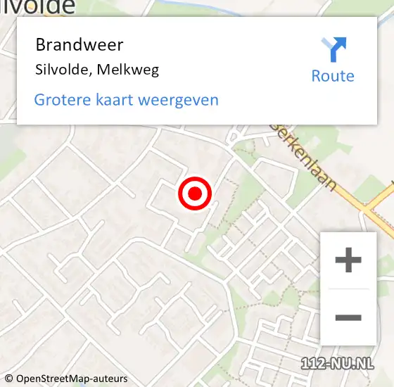 Locatie op kaart van de 112 melding: Brandweer Silvolde, Melkweg op 30 november 2021 11:14