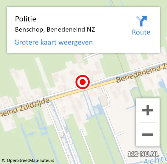 Locatie op kaart van de 112 melding: Politie Benschop, Benedeneind NZ op 30 november 2021 12:15