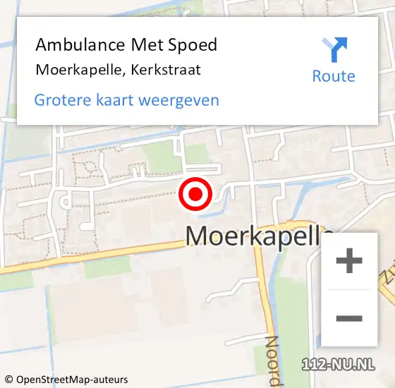 Locatie op kaart van de 112 melding: Ambulance Met Spoed Naar Moerkapelle, Kerkstraat op 30 november 2021 12:37