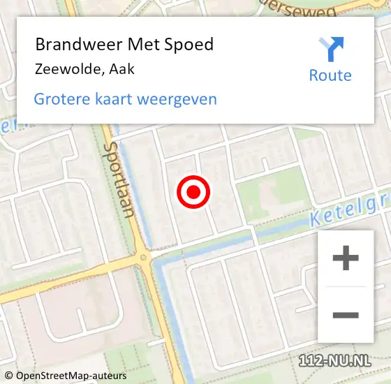 Locatie op kaart van de 112 melding: Brandweer Met Spoed Naar Zeewolde, Aak op 30 november 2021 13:07