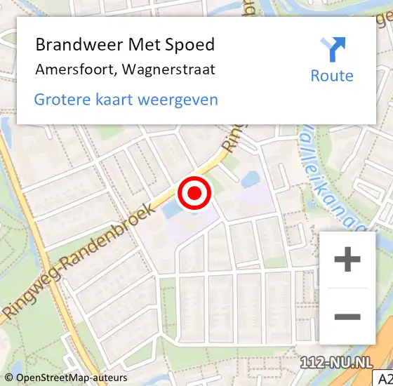 Locatie op kaart van de 112 melding: Brandweer Met Spoed Naar Amersfoort, Wagnerstraat op 30 november 2021 13:27