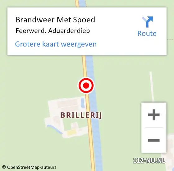 Locatie op kaart van de 112 melding: Brandweer Met Spoed Naar Feerwerd, Aduarderdiep op 30 juni 2014 21:56