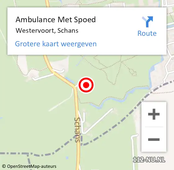 Locatie op kaart van de 112 melding: Ambulance Met Spoed Naar Westervoort, Schans op 30 november 2021 14:21