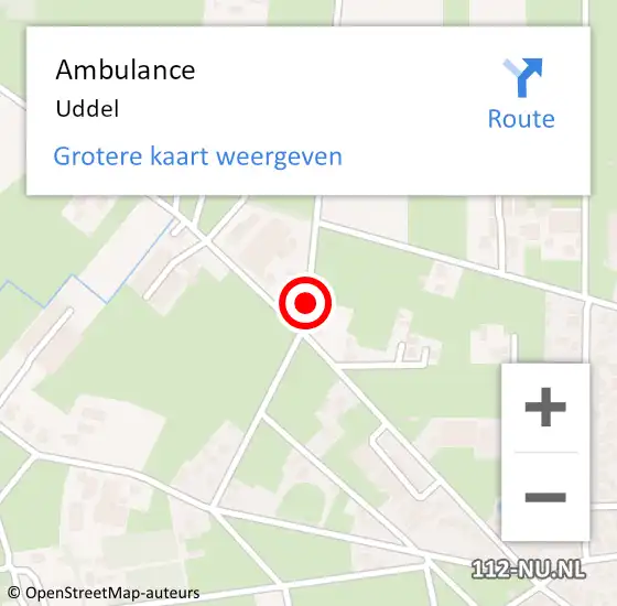 Locatie op kaart van de 112 melding: Ambulance Uddel op 30 november 2021 14:25