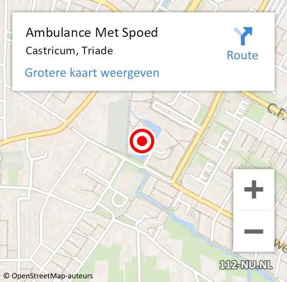 Locatie op kaart van de 112 melding: Ambulance Met Spoed Naar Castricum, Triade op 30 november 2021 14:52