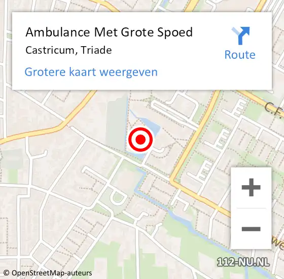 Locatie op kaart van de 112 melding: Ambulance Met Grote Spoed Naar Castricum, Triade op 30 november 2021 14:55