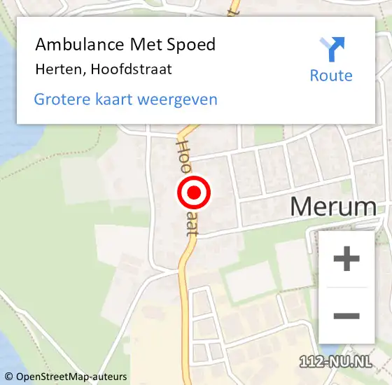 Locatie op kaart van de 112 melding: Ambulance Met Spoed Naar Herten, Hoofdstraat op 30 november 2021 15:17