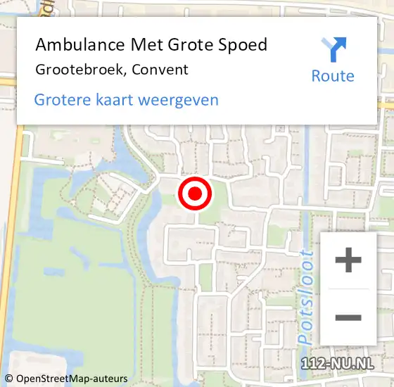 Locatie op kaart van de 112 melding: Ambulance Met Grote Spoed Naar Grootebroek, Convent op 30 november 2021 15:32