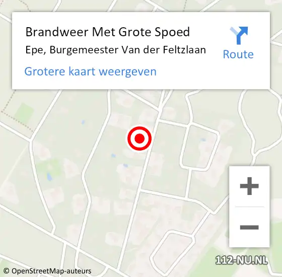 Locatie op kaart van de 112 melding: Brandweer Met Grote Spoed Naar Epe, Burgemeester Van der Feltzlaan op 30 november 2021 15:37