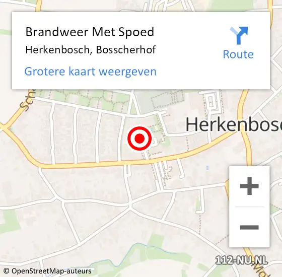 Locatie op kaart van de 112 melding: Brandweer Met Spoed Naar Herkenbosch, Bosscherhof op 30 november 2021 16:33